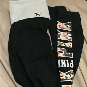 Tropical Pink Foldover Leggings